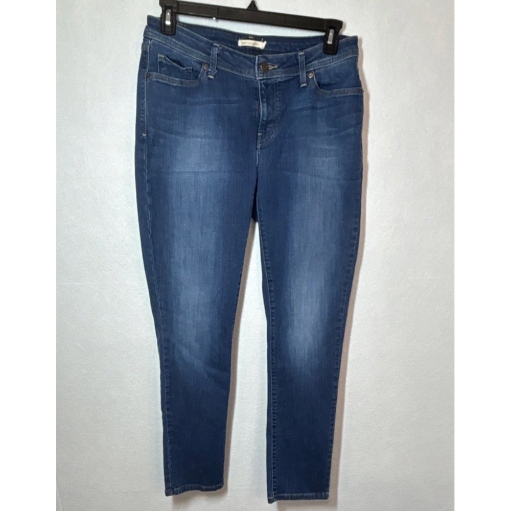 Levi's Blue Denim Curvy Skinny Jeans Button Zip 5-Pocket Medium Wash Women